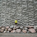 Mur en béton, contournement Thônon les Bains